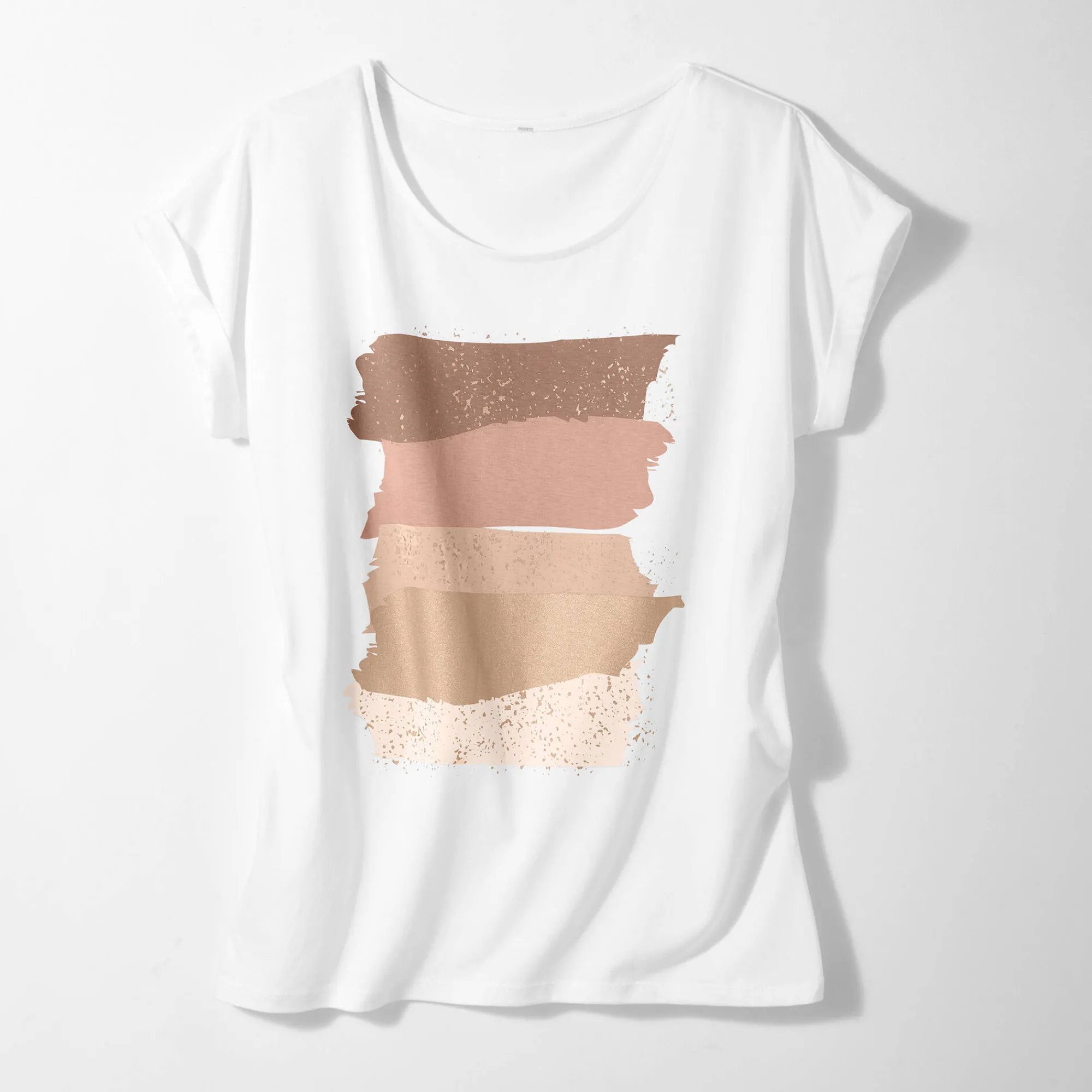 T-Shirt En Topje<Blancheporte T-shirt in fifties model met arty print, jerseytricot zandkleur