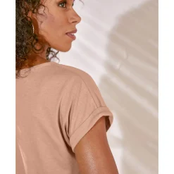 T-Shirt En Topje<Blancheporte T-shirt in fifties stijl, vlinderprint hazelnootbruin