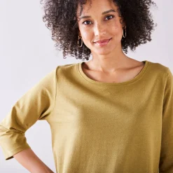 T-Shirt En Topje<Blancheporte T-shirt in glanstricot bronskleur