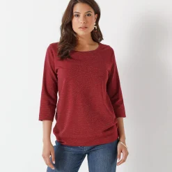 T-Shirt En Topje<Blancheporte T-shirt in glanstricot bordeaux