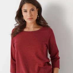 T-Shirt En Topje<Blancheporte T-shirt in glanstricot bordeaux