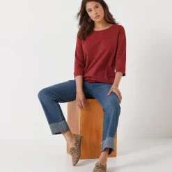 T-Shirt En Topje<Blancheporte T-shirt in glanstricot bordeaux