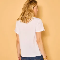 T-Shirt En Topje<Blancheporte T-shirt, korte mouwen met omslag wit