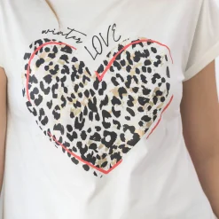 T-Shirt En Topje<Blancheporte T-shirt manches courtes, imprimé "love" ecru