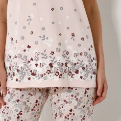 Pyjama<Blancheporte T-shirt met bloemenprint - korte mouwen roze