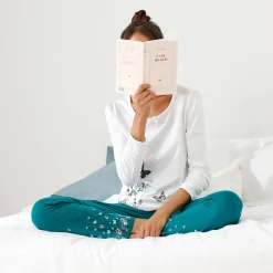 Pyjama<Blancheporte T-shirt met geplaatste landelijke print - lange mouwen wit