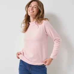 Thermisch Ondergoed<Blancheporte T-shirt met 'koker' kraag, in microfleece - intense warmte roze