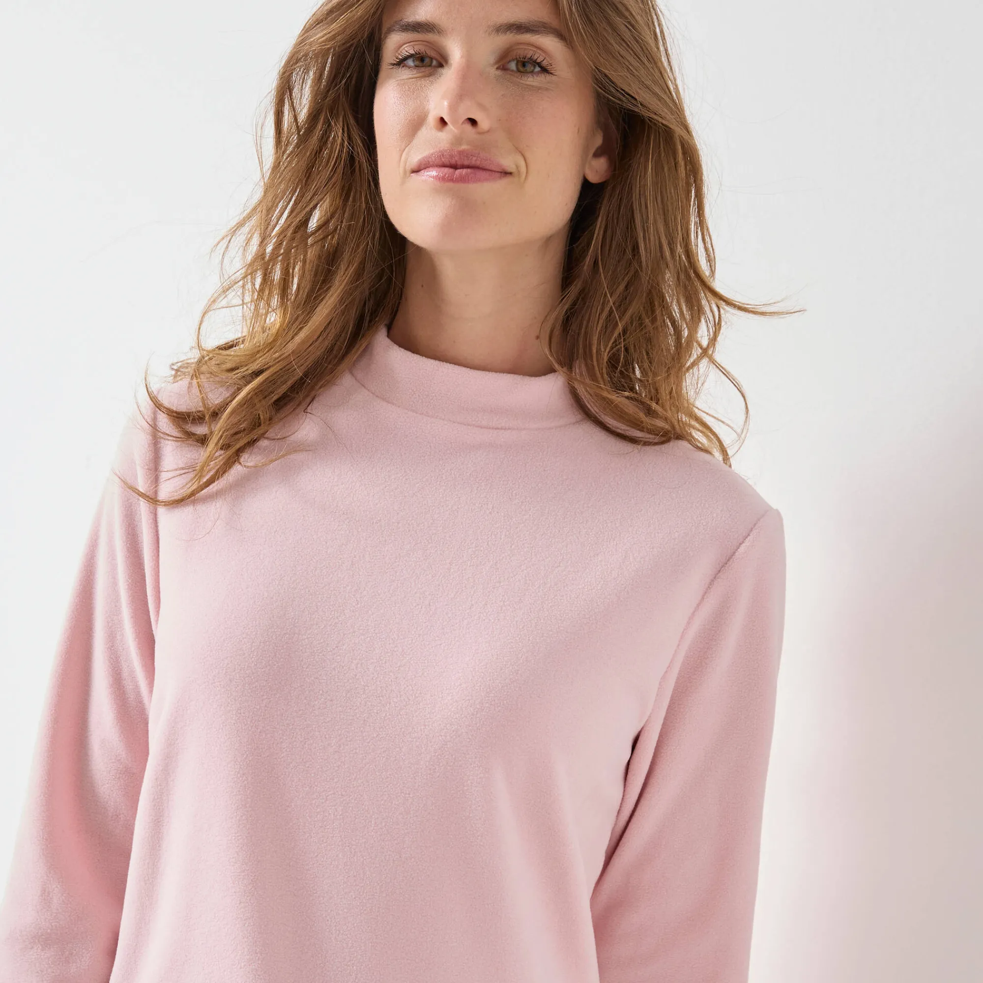 Thermisch Ondergoed<Blancheporte T-shirt met 'koker' kraag, in microfleece - intense warmte roze