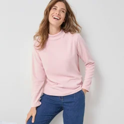 Thermisch Ondergoed<Blancheporte T-shirt met 'koker' kraag, in microfleece - intense warmte roze
