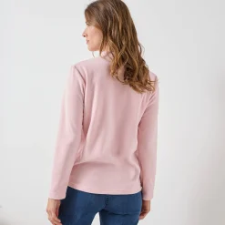 Thermisch Ondergoed<Blancheporte T-shirt met 'koker' kraag, in microfleece - intense warmte roze