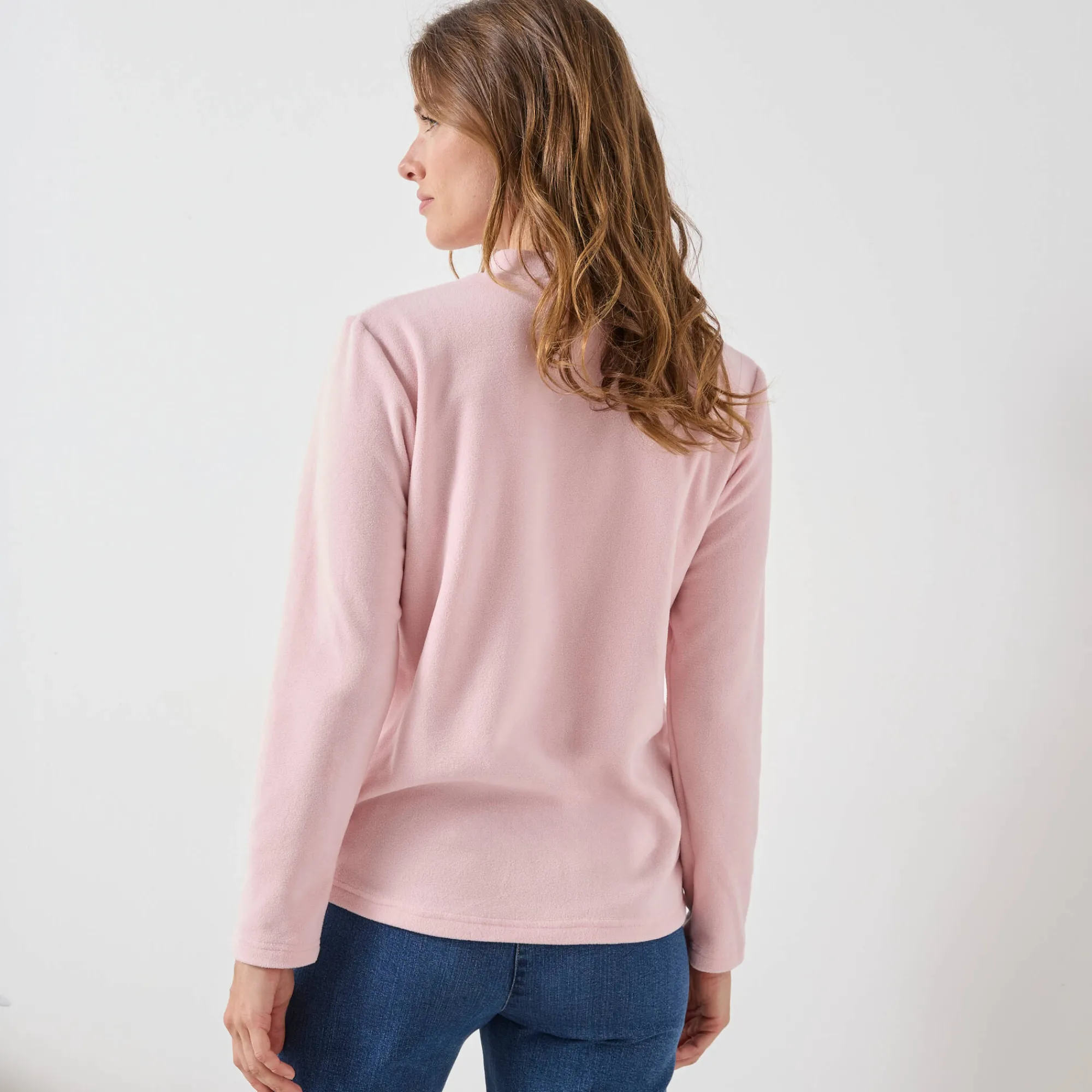 Thermisch Ondergoed<Blancheporte T-shirt met 'koker' kraag, in microfleece - intense warmte roze