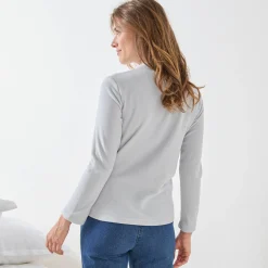 Thermisch Ondergoed<Blancheporte T-shirt met 'koker' kraag, in microfleece - intense warmte grijs