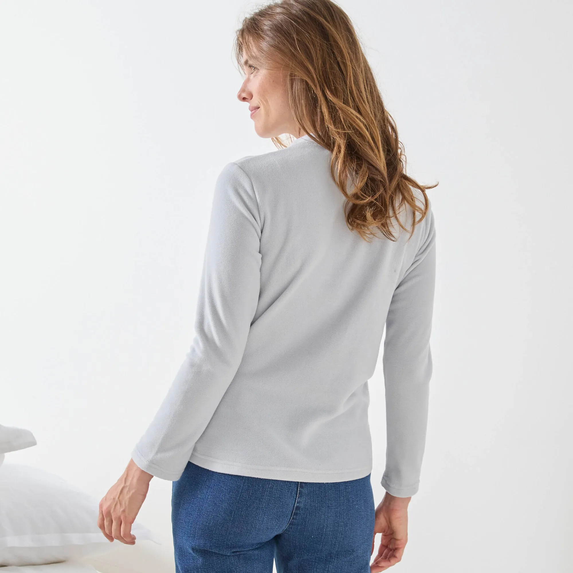 Thermisch Ondergoed<Blancheporte T-shirt met 'koker' kraag, in microfleece - intense warmte grijs
