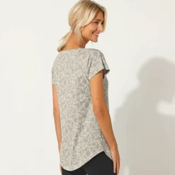 T-Shirt En Topje<Blancheporte T-shirt met korte mouwen, bedrukt grijs