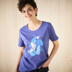 T-Shirt En Topje<Blancheporte T-shirt met korte mouwen en geplaatste print marine