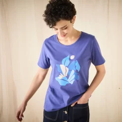 T-Shirt En Topje<Blancheporte T-shirt met korte mouwen en geplaatste print marine