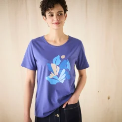 T-Shirt En Topje<Blancheporte T-shirt met korte mouwen en geplaatste print marine