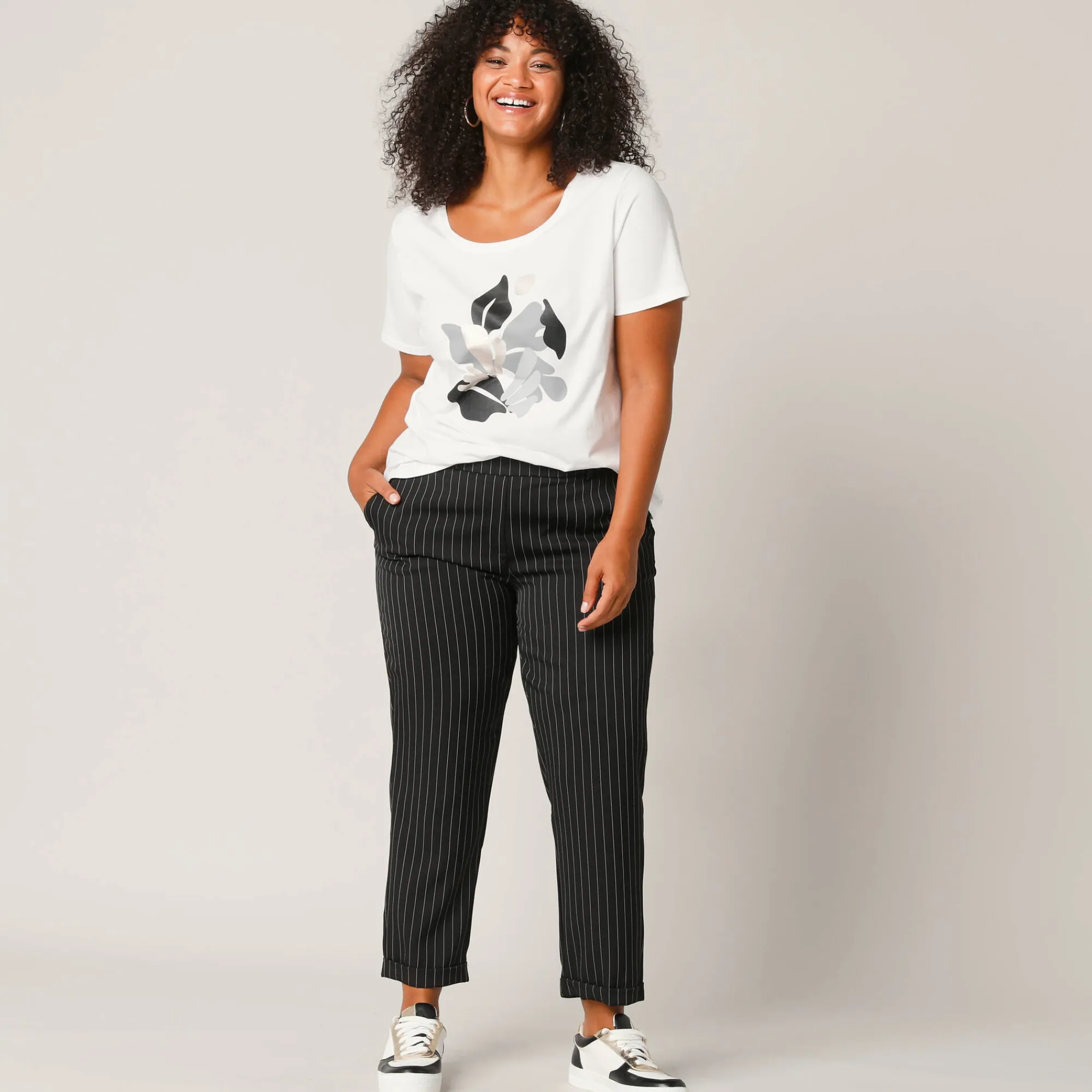 T-Shirt En Topje<Blancheporte T-shirt met korte mouwen en geplaatste print wit