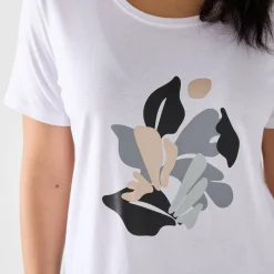 T-Shirt En Topje<Blancheporte T-shirt met korte mouwen en geplaatste print wit