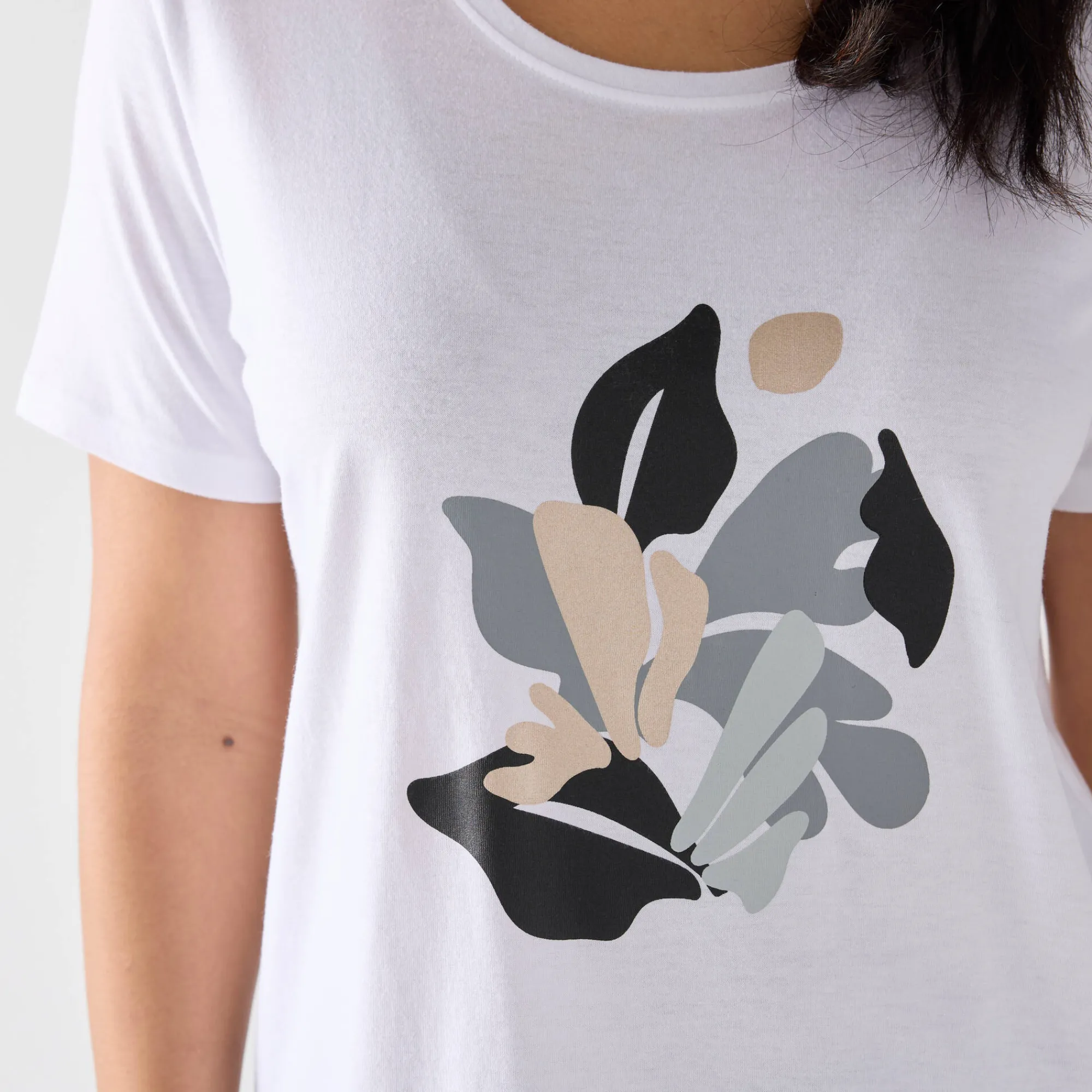 T-Shirt En Topje<Blancheporte T-shirt met korte mouwen en geplaatste print wit