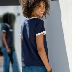 T-Shirt En Topje<Blancheporte T-shirt met korte mouwen en opdruk “Summer" marine / wit