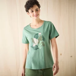 T-Shirt En Topje<Blancheporte T-shirt met korte mouwen en geplaatste print lindegroen