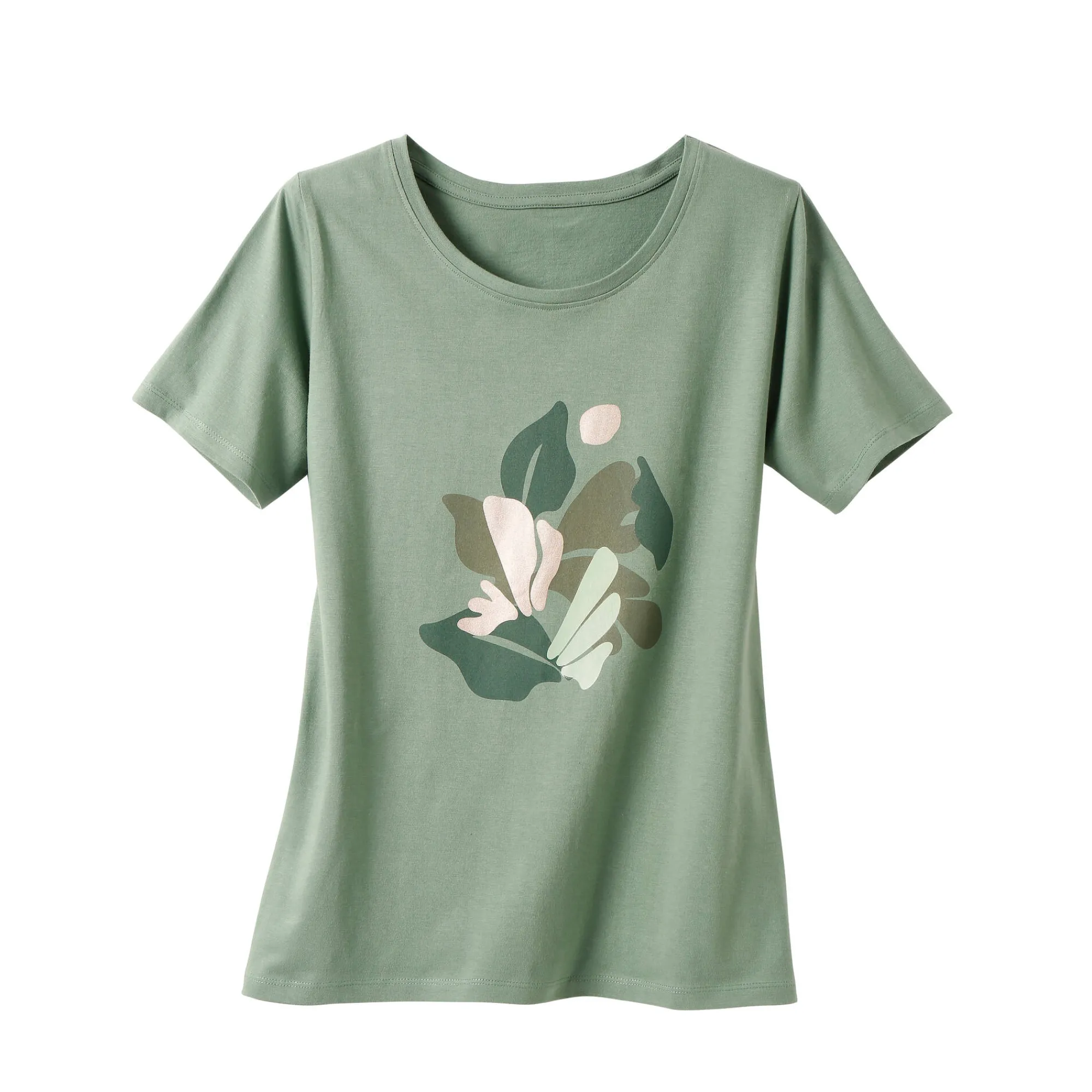 T-Shirt En Topje<Blancheporte T-shirt met korte mouwen en geplaatste print lindegroen