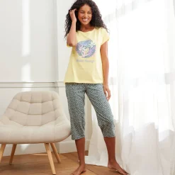 Pyjama<Blancheporte T-shirt met korte mouwen "Nature Sauvage" geel