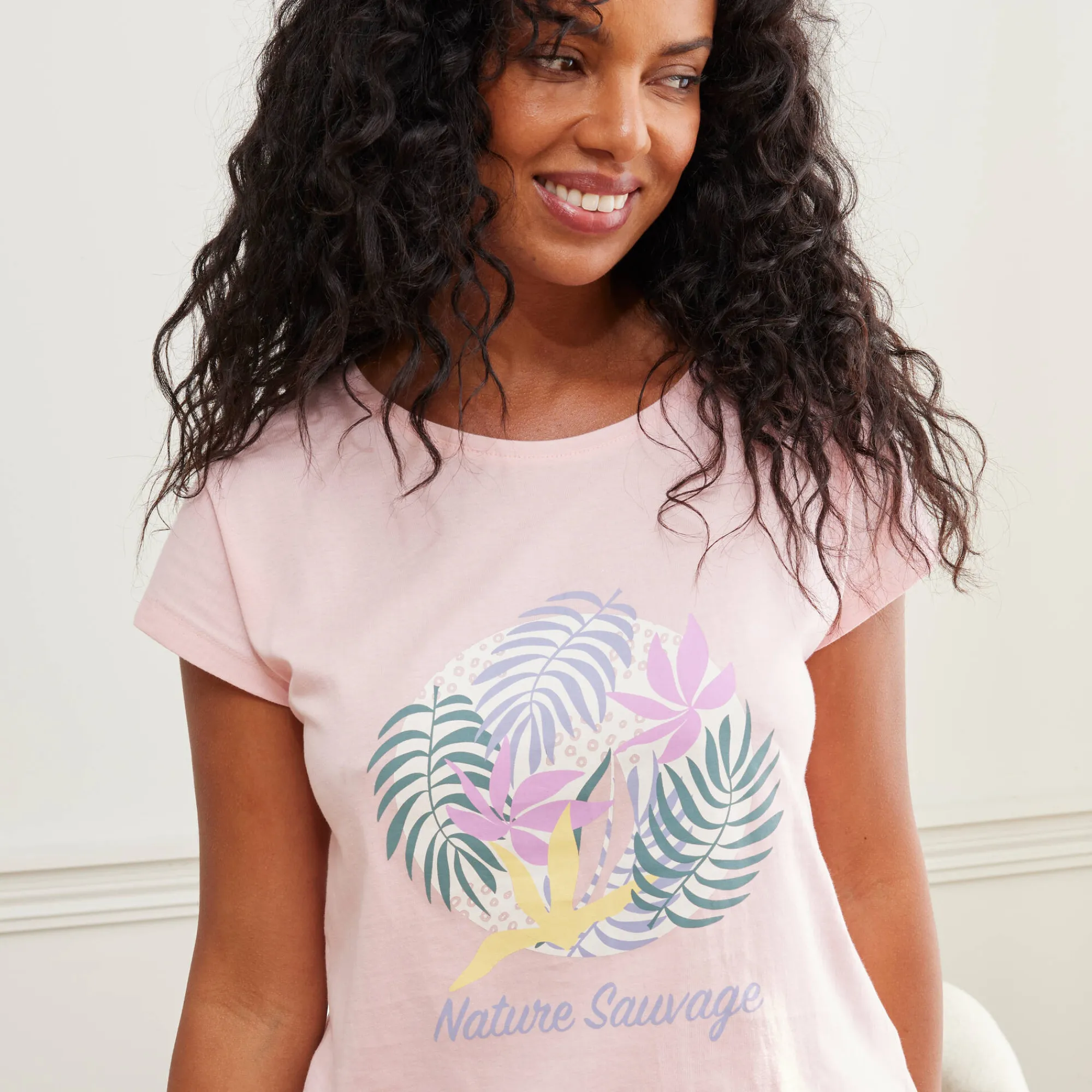 Pyjama<Blancheporte T-shirt met korte mouwen "Nature Sauvage" roze