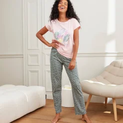 Pyjama<Blancheporte T-shirt met korte mouwen "Nature Sauvage" roze