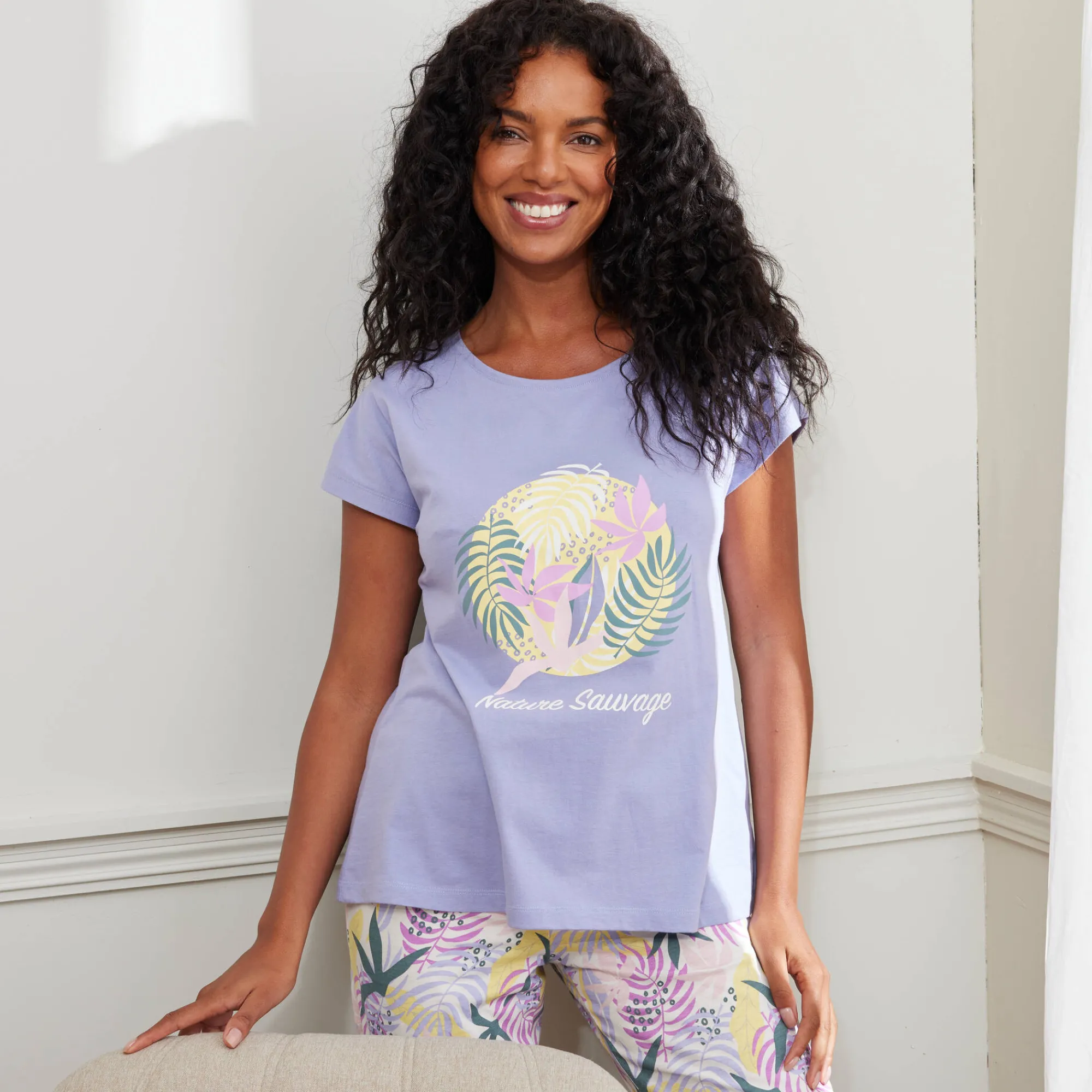Pyjama<Blancheporte T-shirt met korte mouwen "Nature Sauvage" parma