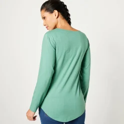 T-Shirt En Topje<Blancheporte T-shirt met lange mouwen jadegroen