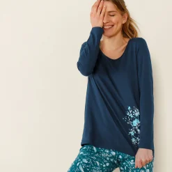 Pyjama<Blancheporte T-shirt met lange mouwen - marine