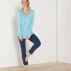 Pyjama<Blancheporte T-shirt met lange mouwen - turkoois