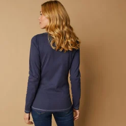 T-Shirt En Topje<Blancheporte T-shirt met lange mouwen en bloemenprint marine