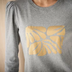 T-Shirt En Topje<Blancheporte T-shirt met lange mouwen, glanzende print chiné grijs