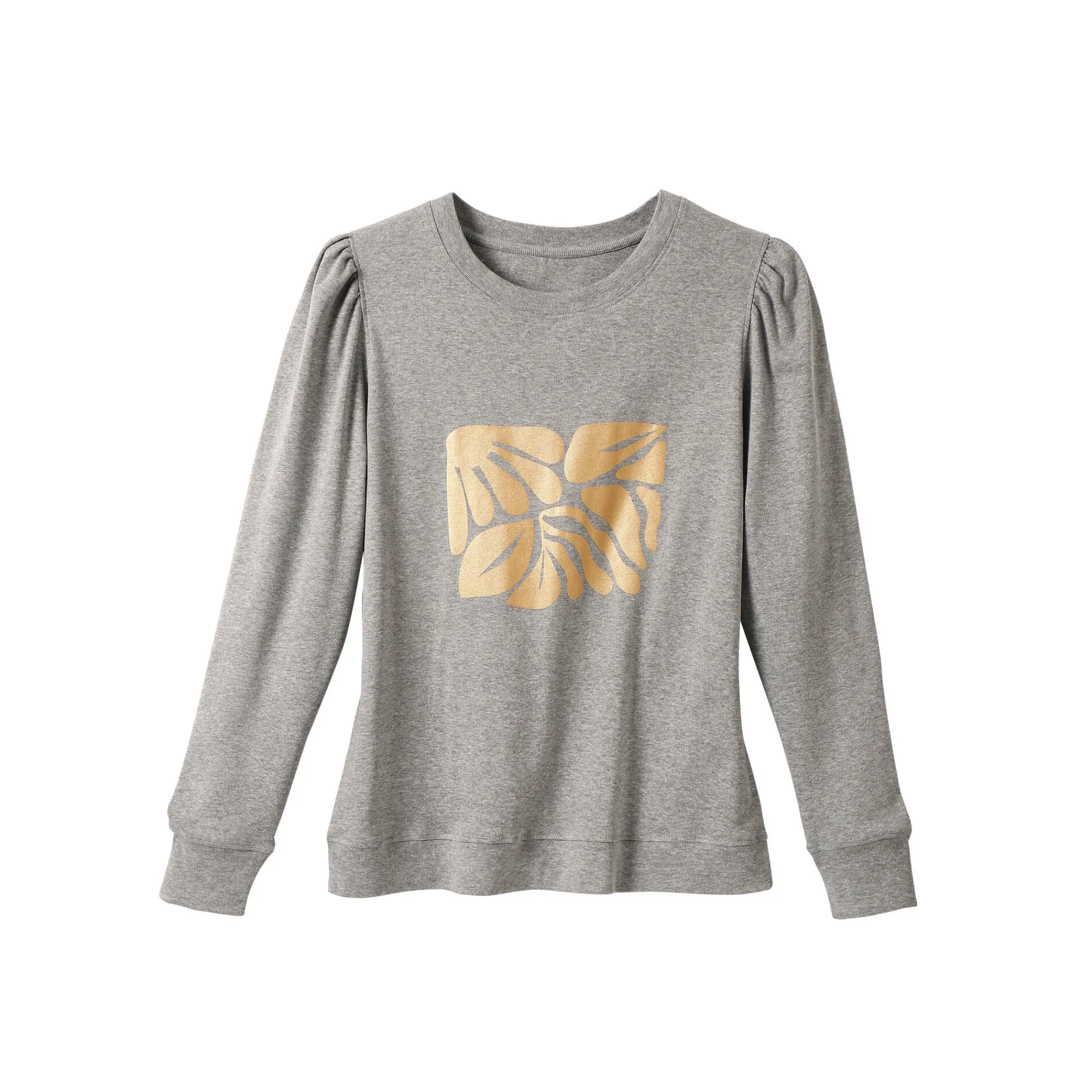 T-Shirt En Topje<Blancheporte T-shirt met lange mouwen, glanzende print chiné grijs
