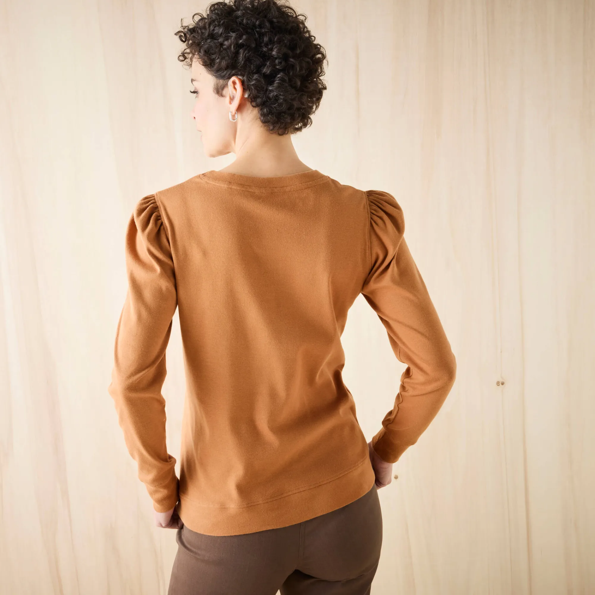 T-Shirt En Topje<Blancheporte T-shirt met lange mouwen, glanzende print karamel