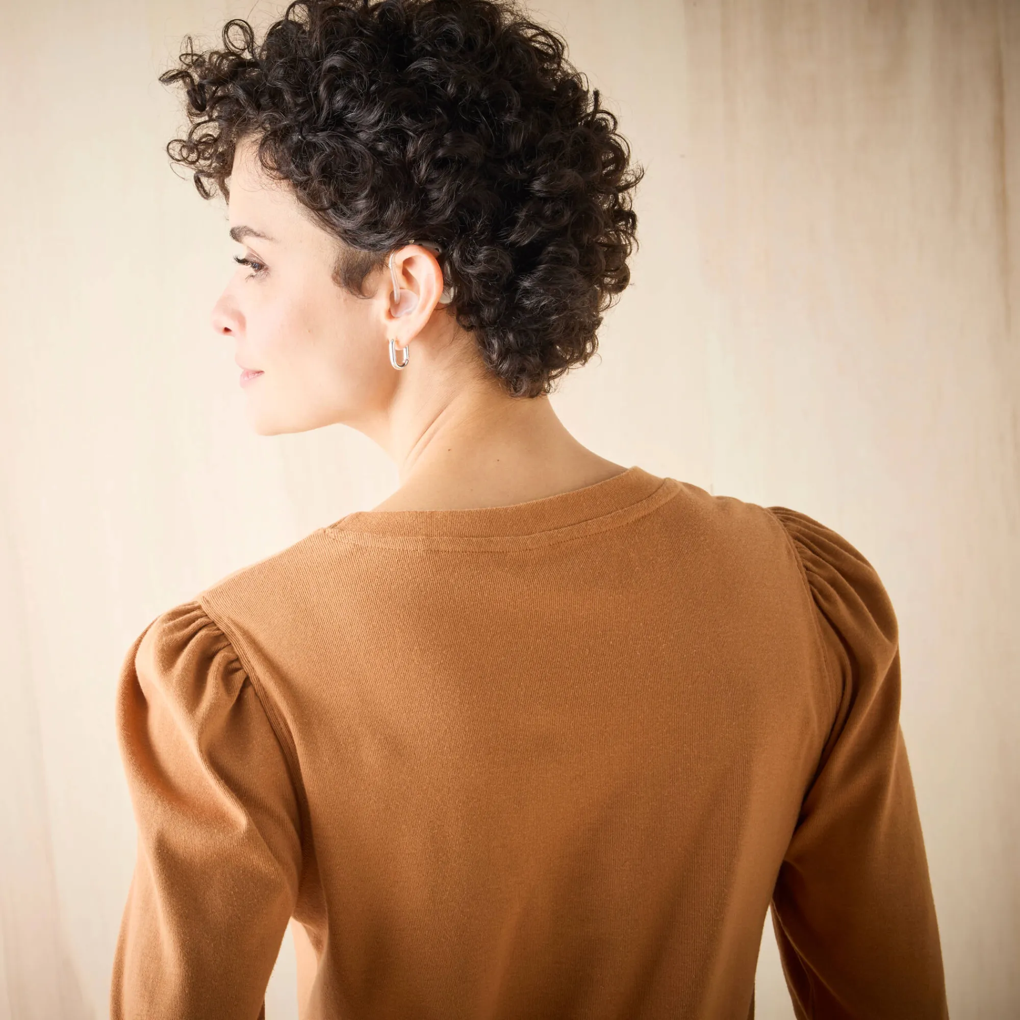T-Shirt En Topje<Blancheporte T-shirt met lange mouwen, glanzende print karamel