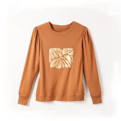 T-Shirt En Topje<Blancheporte T-shirt met lange mouwen, glanzende print karamel