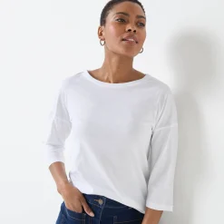 T-Shirt En Topje<Blancheporte T-shirt met loose volume en 3/4-mouwen wit