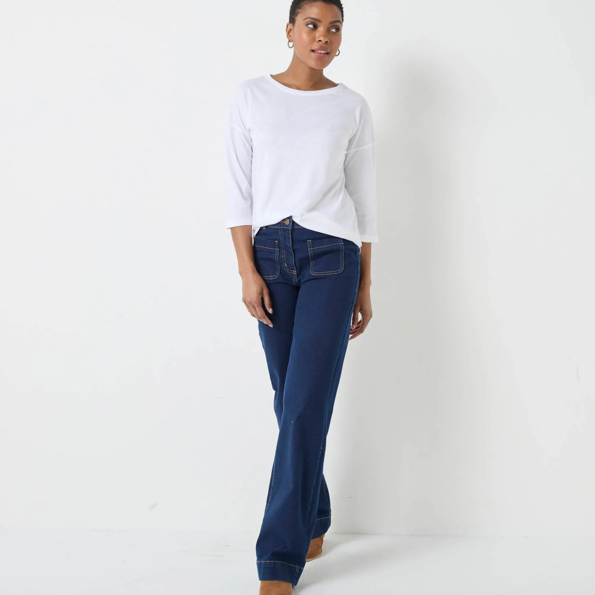 T-Shirt En Topje<Blancheporte T-shirt met loose volume en 3/4-mouwen wit