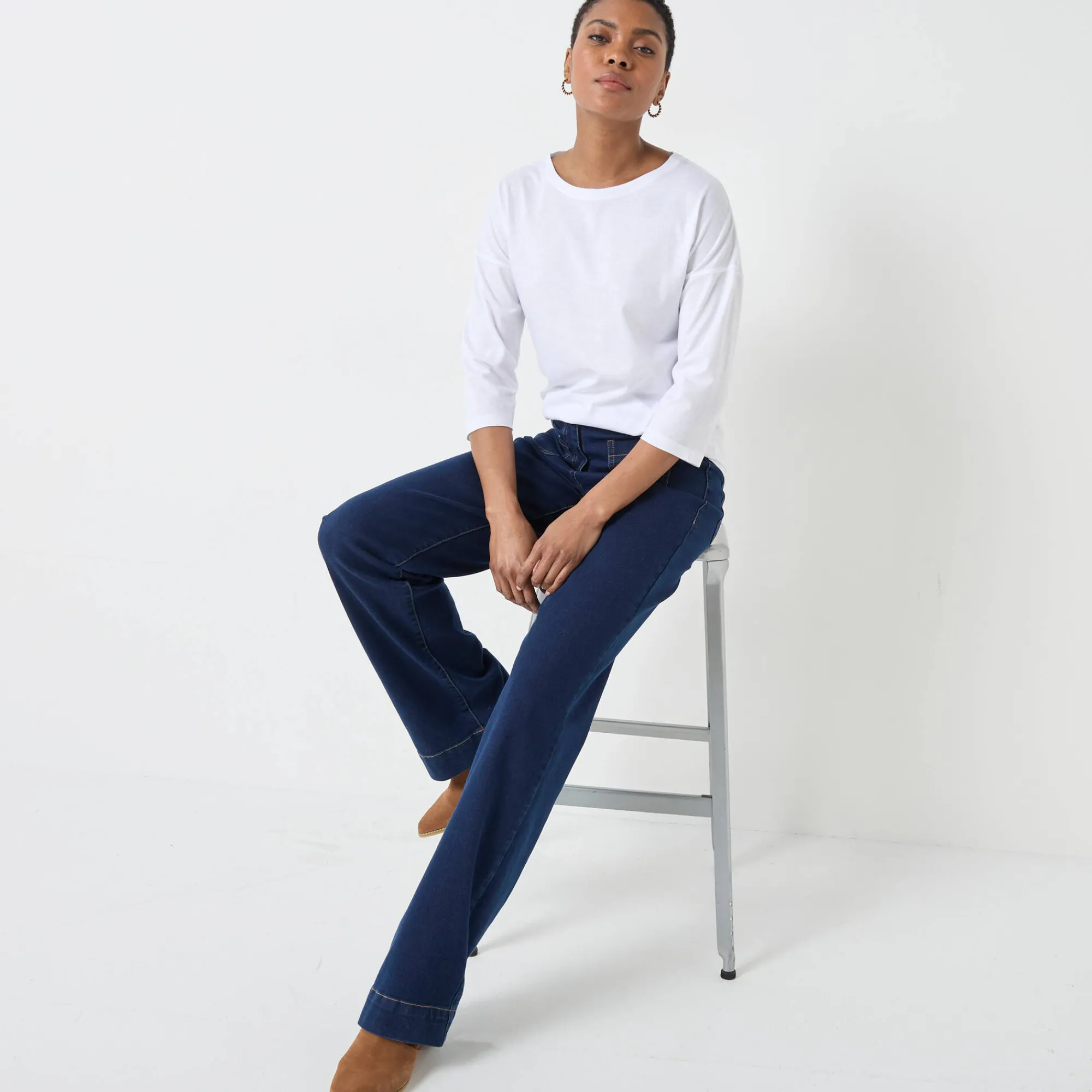 T-Shirt En Topje<Blancheporte T-shirt met loose volume en 3/4-mouwen wit