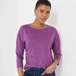 T-Shirt En Topje<Blancheporte T-shirt met loose volume en 3/4-mouwen paars