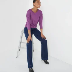 T-Shirt En Topje<Blancheporte T-shirt met loose volume en 3/4-mouwen paars