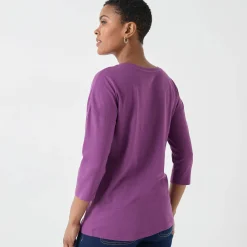 T-Shirt En Topje<Blancheporte T-shirt met loose volume en 3/4-mouwen paars