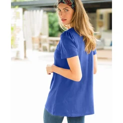 T-Shirt En Topje<Blancheporte T-shirt met macramé en korte mouwen iris