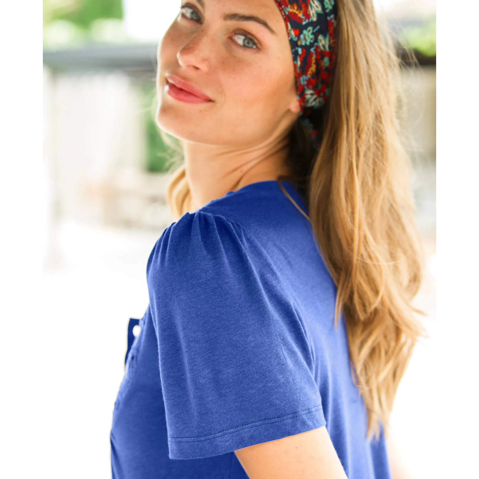 T-Shirt En Topje<Blancheporte T-shirt met macramé en korte mouwen iris