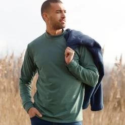 Ondergoed|T-Shirt, Hemd En Polo<Blancheporte T-shirt met opstaand kraagje, fleece binnenkant donkergroen