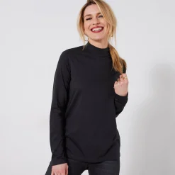 T-Shirt En Topje<Blancheporte T-shirt met opstaande hals en lange mouwen zwart